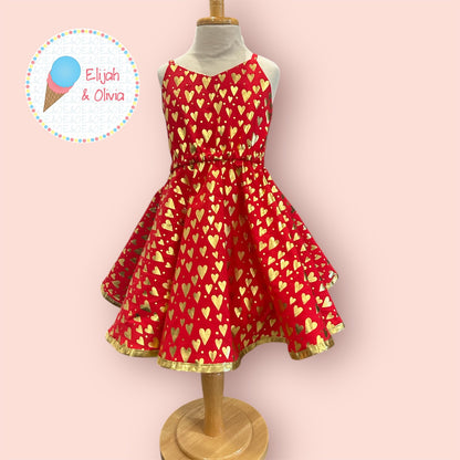 Gold Hearts Dress