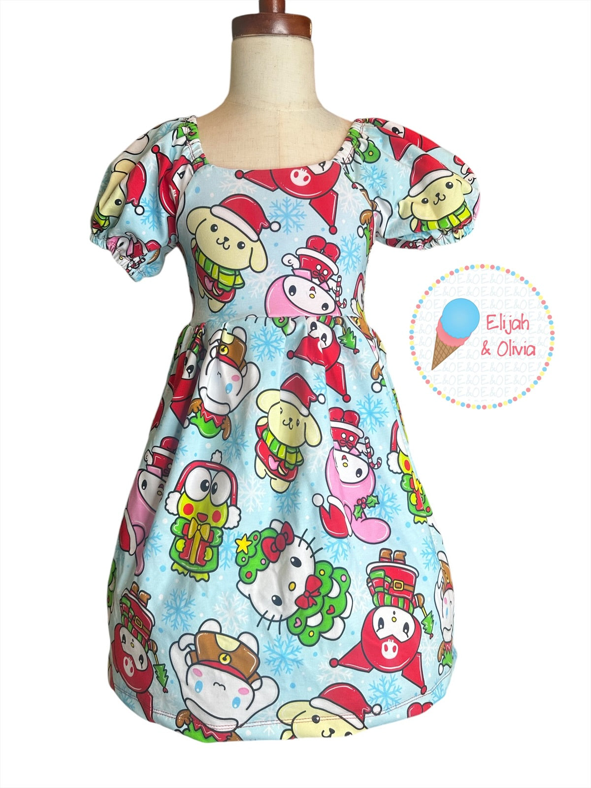 Babydoll Dress- Christmas Kitties